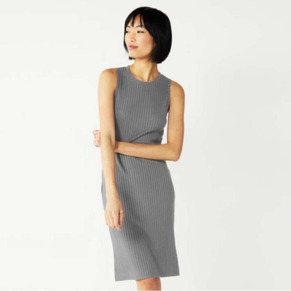 Women's Nine West Rib Crewneck Sleeveless Midi Dress- Large (1 left)